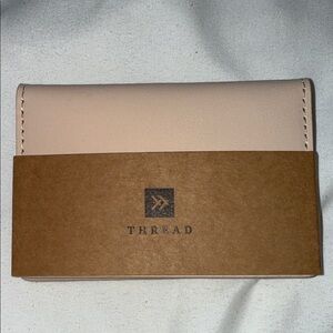 NWT- Thread & Supply Cream and Brown Card Holder